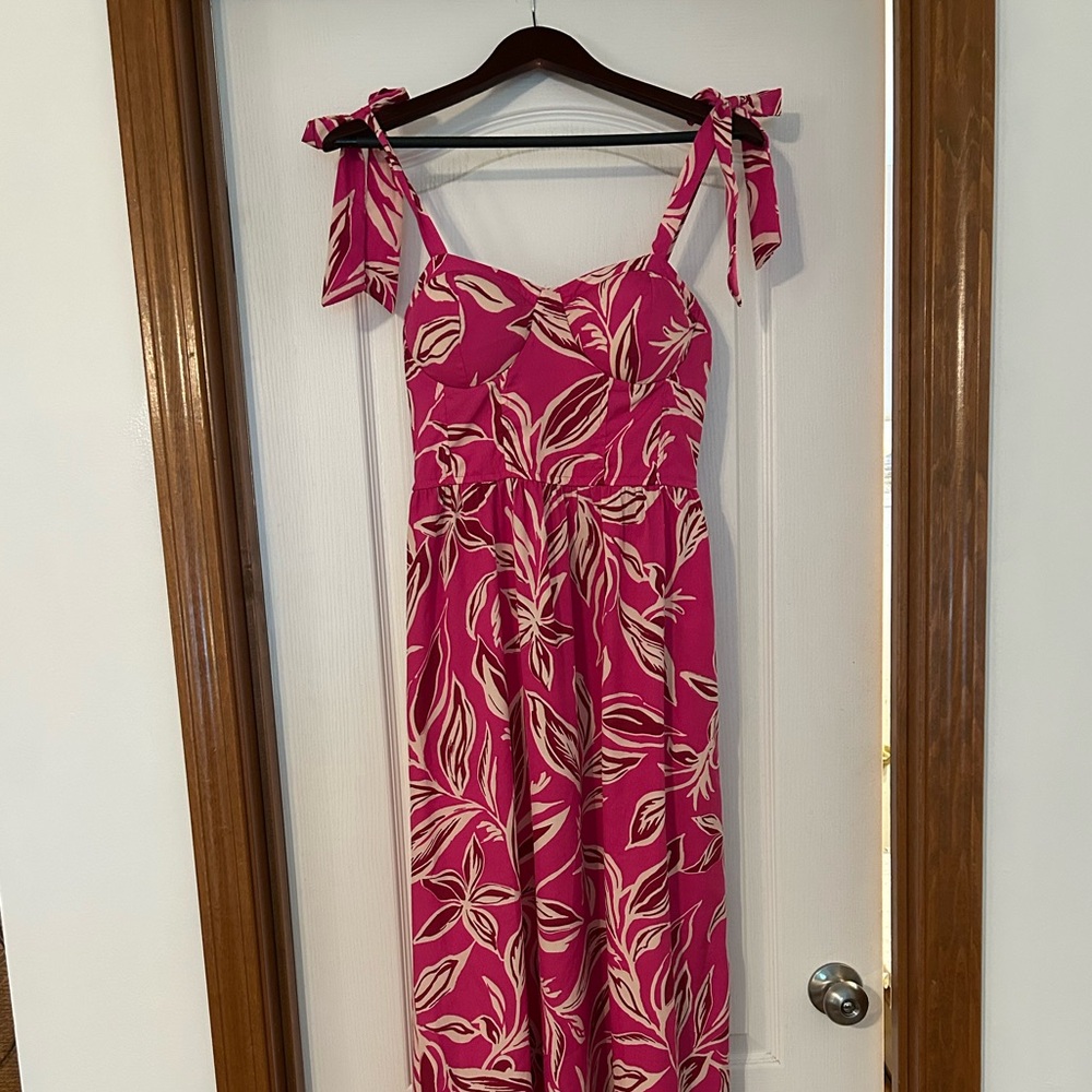 Pink Floral Maxi Dress NWOT